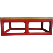 Fine Asianliving Japandi Salontafel Rood Massief Hout B130xD65xH45cm