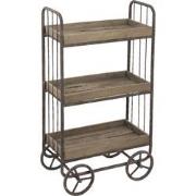 Clayre & Eef Keukentrolley  51x26x94 cm Bruin Hout Ijzer Rechthoek Bak...