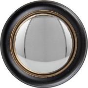 Clayre & Eef Spiegel  Ø 27 cm Zwart Goudkleurig Hout Glas Rond Grote S...
