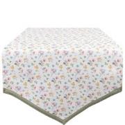 Clayre & Eef Tafelloper  50x160 cm Wit Groen Katoen Bloemen