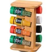 Roterend Kruidenrek met 8 Gevulde glazen kruiden potjes - Kruidenpotje...