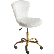 Beliani MARGATE - Bureaustoel-Wit-Nepbont