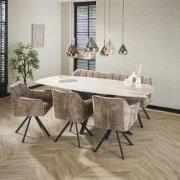 Hoyz Collection - Eetkamertafel 215 Deens Ovaal Romano - Travertin 3D ...