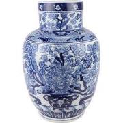 Fine Asianliving Chinese Vaas Blauw Wit Porselein D28xH42cm