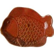 Clayre & Eef Decoratie schaal Vis 16x11x3 cm Oranje Keramiek
