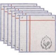 Clayre & Eef Servetten Katoen Set van 6  40x40 cm Beige Katoen Vierkan...