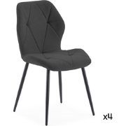 Set van 4 stoelen in stof met zwarte metalen poten L47,5 cm - LUNA