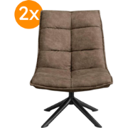 Fauteuil Lucas - Microleder Taupe (2x)