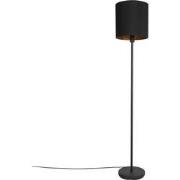 Mexlite - vloerlamp - Noor - zwart - linnen metaal - Ø 30cm - E27 - 15...