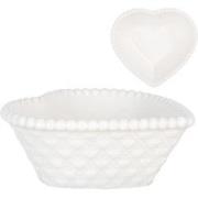 Clayre & Eef Kom 25 ml Wit Keramiek Hartvormig