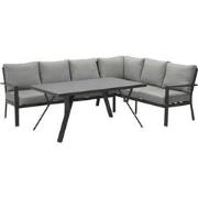 Sergio lounge-diningset - 3-delig - rechts - carbon black-licht grijs
