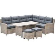 Seagull lounge-diningset - 5-delig - rechts - vintage willow - zwart