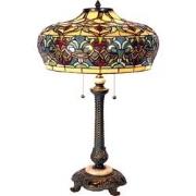 LumiLamp Tiffany Tafellamp  Ø 47x71 cm Blauw Glas Rechthoek Tiffany Bu...