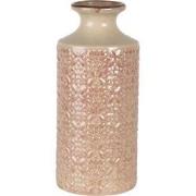 Clayre & Eef Vaas  Ø 13x30 cm Roze Keramiek Rond Decoratie vaas