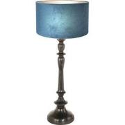 Anne Lighting - tafellamp - Bois - zwart - hout velours stof - Ø 30cm ...