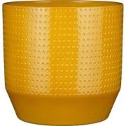 Mica Decorations Nola Bloempot - 27x27x25 cm - Keramiek - Geel