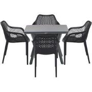 Garden Impressions Air XL tuinset 5-delig zwart - Mina tuintafel 90x90...