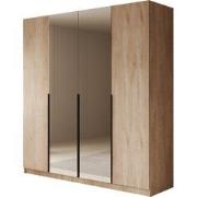 Meubella Kledingkast Sabre - Eiken - 200 cm - Met spiegel