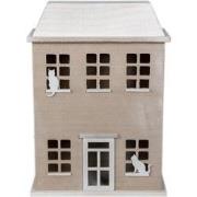 Clayre & Eef Opbergdoosje Huis 27x12x39 cm Bruin Hout Katten Opbergkis...