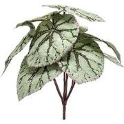 Kunsttak begonia leaves bush 25 cm grey