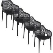 Garden Impressions Air XL design tuinstoel zwart - 4 stuks