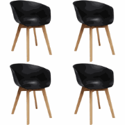 Set van 4 Eetkamerstoelen Herning Scandinavisch Zwart – Kunststof en B...