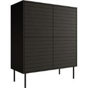 Meubella Dressoir Cordoba - Zwart - 102 cm