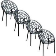 Garden Impressions Crystal tuinstoel zwart - 4 stuks