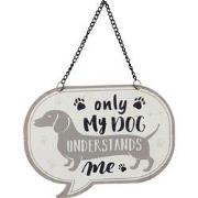 Clayre & Eef Tekstbord  17x13 cm Wit Ijzer Rechthoek Hond My Dog Wandb...