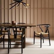 Set van 2 stoelen Oslo Beuken Zwart en Riet