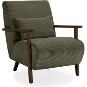Fauteuil in stof met houten poten L70 cm - BONNIE
