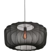 Anne Lighting - hanglamp - Sable - zwart - linnen metaal - Ø 60cm - E2...