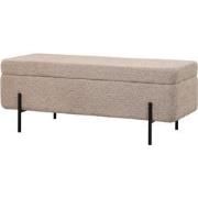 Opbergbank Taupe Bouclé - 110x45x40cm - Zithoogte 40cm - Jari