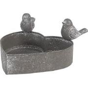 Clayre & Eef Bloempot Hart 14x12x7 cm Grijs IJzer Hartvormig Plantenho...