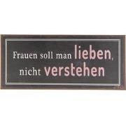 Clayre & Eef Tekstbord  30x13 cm Bruin Metaal Rechthoek Wandbord