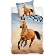 Horse Dekbedovertrek - Eenpersoons - 140x200 cm - Kussensloop 60x70 cm...