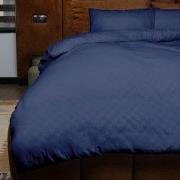 Zydante® Dekbedovertrek Emboss Squares 200x220 cm - Donkerblauw - met ...