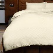 Zydante® Dekbedovertrek Emboss Squares 140x220 cm - Champagne - met 1 ...