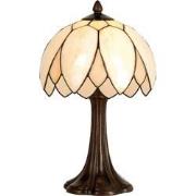 LumiLamp Tiffany Tafellamp  Ø 25x42 cm  Beige Bruin Glas Tiffany Burea...