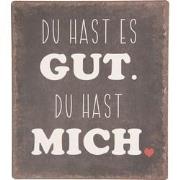 Clayre & Eef Tekstbord  13x15 cm Zwart Metaal Rechthoek Du Has Es Gut ...