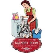 Clayre & Eef Wanddecoratie  40x70 cm Rood Groen Ijzer Laundry Room Muu...