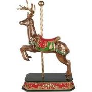 Clayre & Eef Beeld Rendier 35x18x56 cm Bruin Polyresin Kerstdecoratie