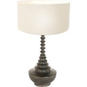 Anne Lighting - tafellamp - Bois - zwart - hout linnen - Ø 40cm - E27 ...