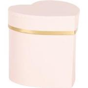 Clayre & Eef Geschenkdoos 10x10x10 cm Roze Karton Hartvormig