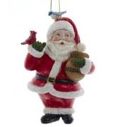 4.25 inch Resin Santa W/Birds Orn. 10,16x6,35x5,08 cm kerstornament