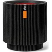 Vaas cilinder Groove NL 44x46 zwart bloempot