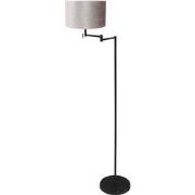 Mexlite - vloerlamp - Bella - zwart - metaal velours stof - Ø 45cm - E...