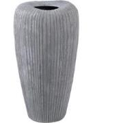 PTMD Bloempot Zinet - 15x15x30 cm - Keramiek - Grijs