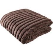 PTMD Plaid Hadi - 220x240x2 cm - Imitatie Bont - Bruin