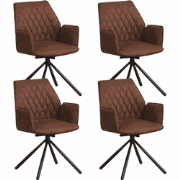 Set van 4 Draaibare Eetkamerstoelen Novan Industrieel Bruin Stof – 180...